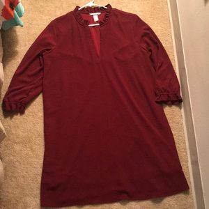 Cranberry bell sleeve dress